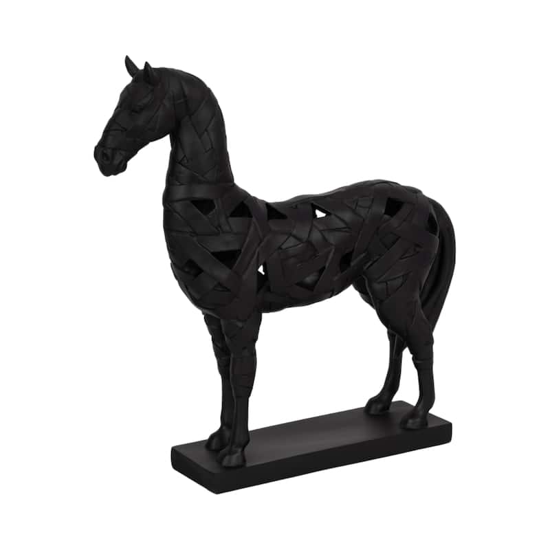 Decorative Objects for Home Decor - Modern Horse Sculpture with Matte Finish - 17", Black - 15" x 4" x 17"