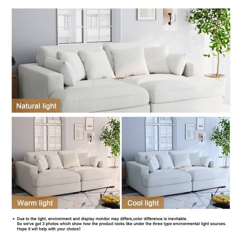 Navaeh Corduroy Modular Sectional Sofa Large Couch Sleeper Chaise