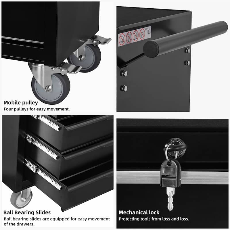 7 Drawer Metal Rolling Tool Cabinet with Wheels and Cylinder Locking