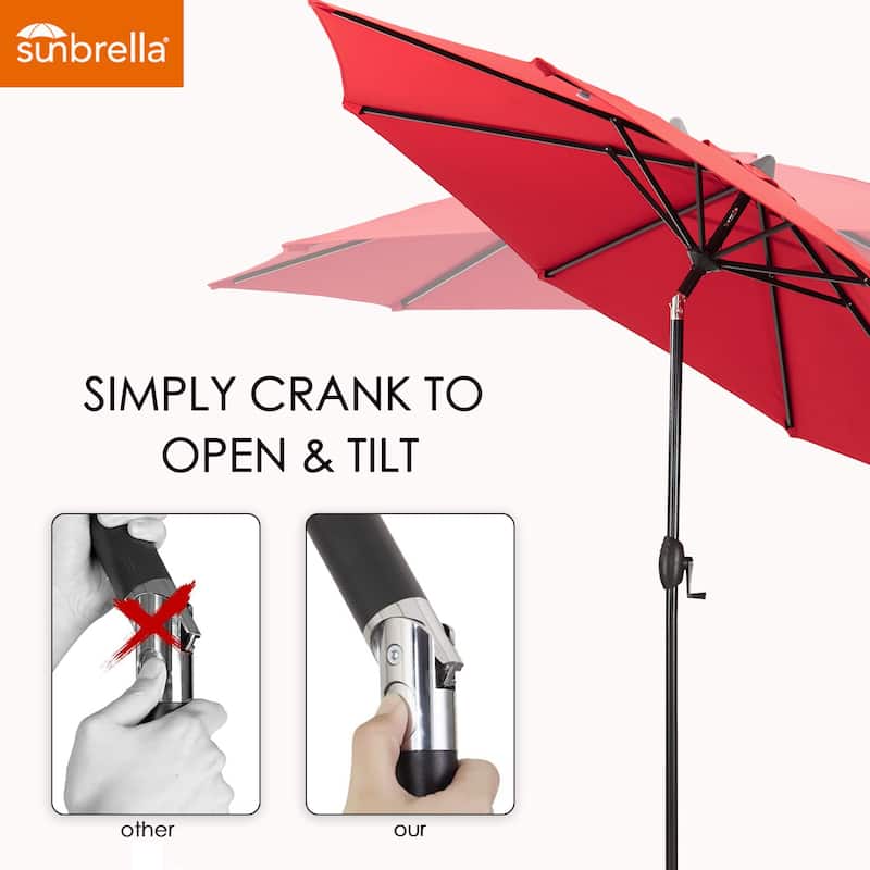 11Ft Market Umbrella with Sunbrella Fabric Outdoor Umbrella