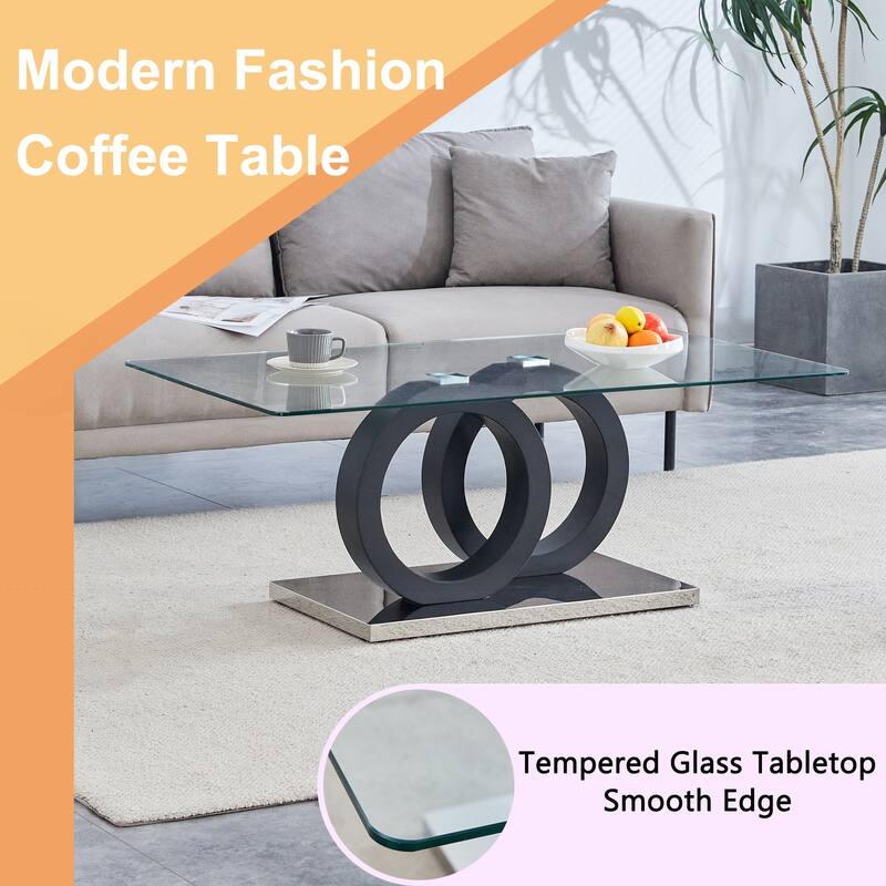 Stylish MDF Coffee Table with Glass Top for Versatile Living Spaces