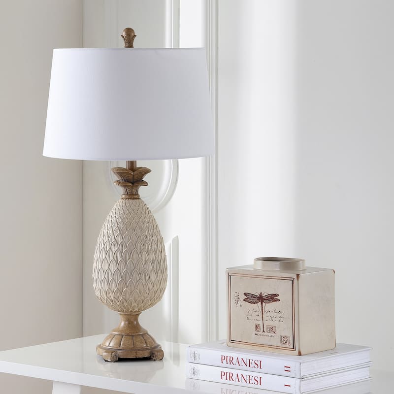 SAFAVIEH Lighting Alberdina 31-inch Cream LED Table Lamp (Set of 2) - 16"x16"x30.5" - 16Wx16Dx30H