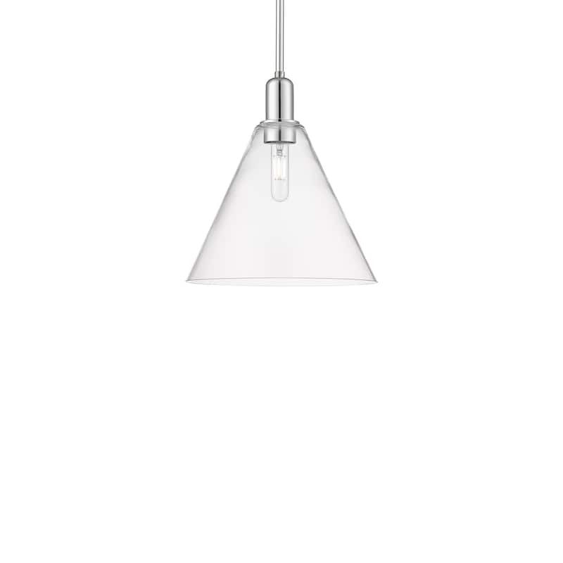 Innovations Lighting 716-1S-14-12 Berkshire Glass Pendant Berkshire - Polished Chrome / Clear