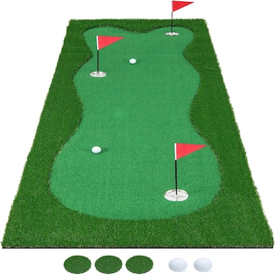 10 x3.3/5 FT Golf Putting Professional Golf Training Mat w/ Golf Balls