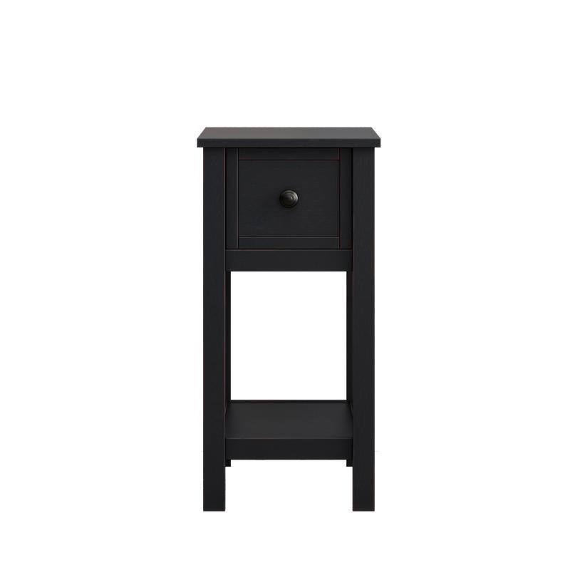 Space saving Table with 1 Drawer and 1 Fixed Shelf, Storage Drawer,Living room, Solid wood Veneer