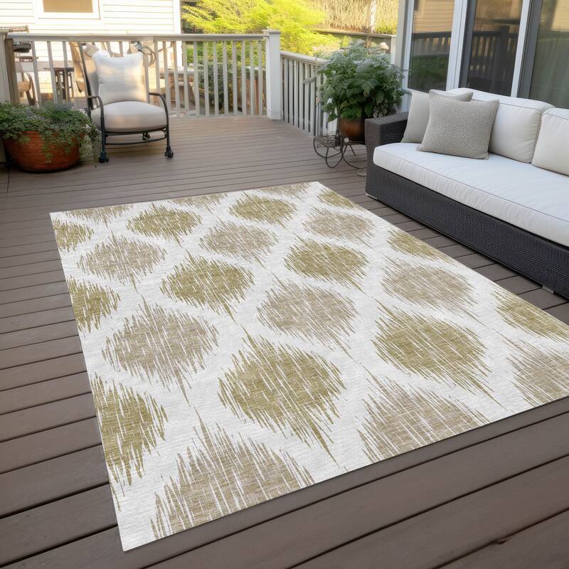 Machine Washable Indoor/ Outdoor Chantille Contemporary Geo Rug