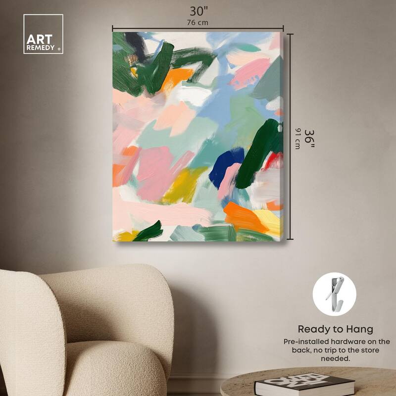 Abstract Brush Rhythm Canvas by Art Remedy, Gallery Wrapped