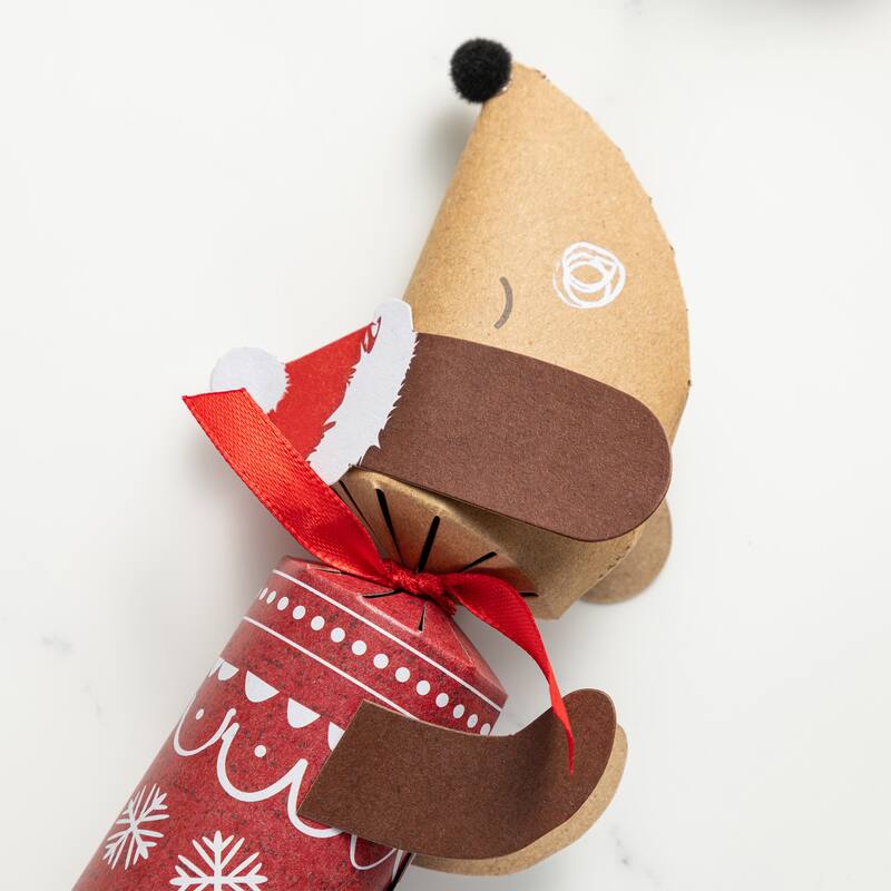Glitzhome 12 Pack Christmas Dogs Party Cracker with Gift Contents