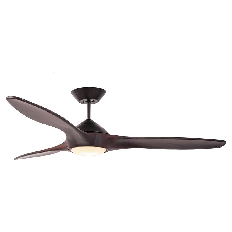 60" Oil Rubbed Bronze Large Ceiling Fan with Light and Wall Control - 60-inch W x 13.8-inch H