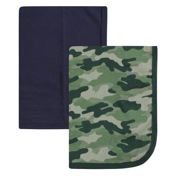 slide 1 of 1, Hudson Baby Thermal Receiving Blanket 2pk, Basic Camo, One Size - Basic Camo - One Size