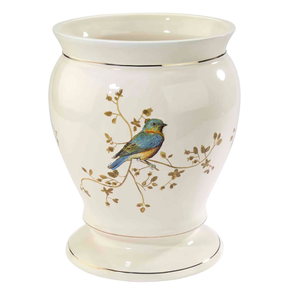 Avanti Linens Gilded Birds Wastebasket