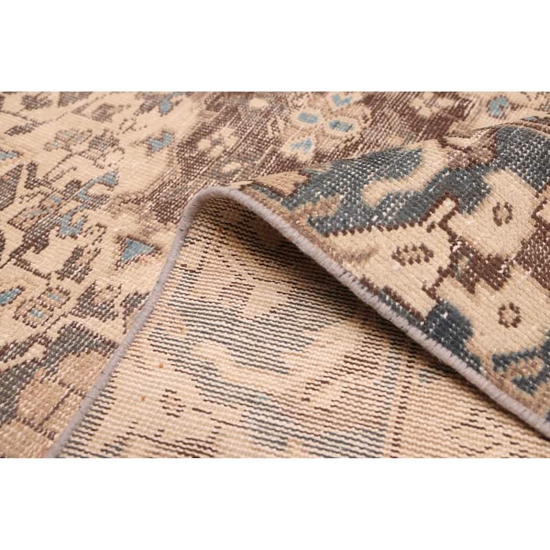 ECARPETGALLERY Hand-knotted Antalya Vintage Tan Wool Rug - 4'2 x 6'6