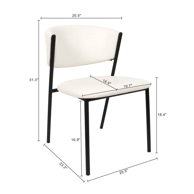 Manhattan Comfort Drift Vegan Leather Metal Side Chair - Set of 4