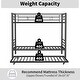 preview thumbnail 5 of 14, Black Twin over Twin Metal Bunk Bed with Noise-Reducing Guardrail