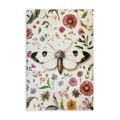 Stupell White Moth & Botanicals Canvas Wall Art Design By The Dutch Lady