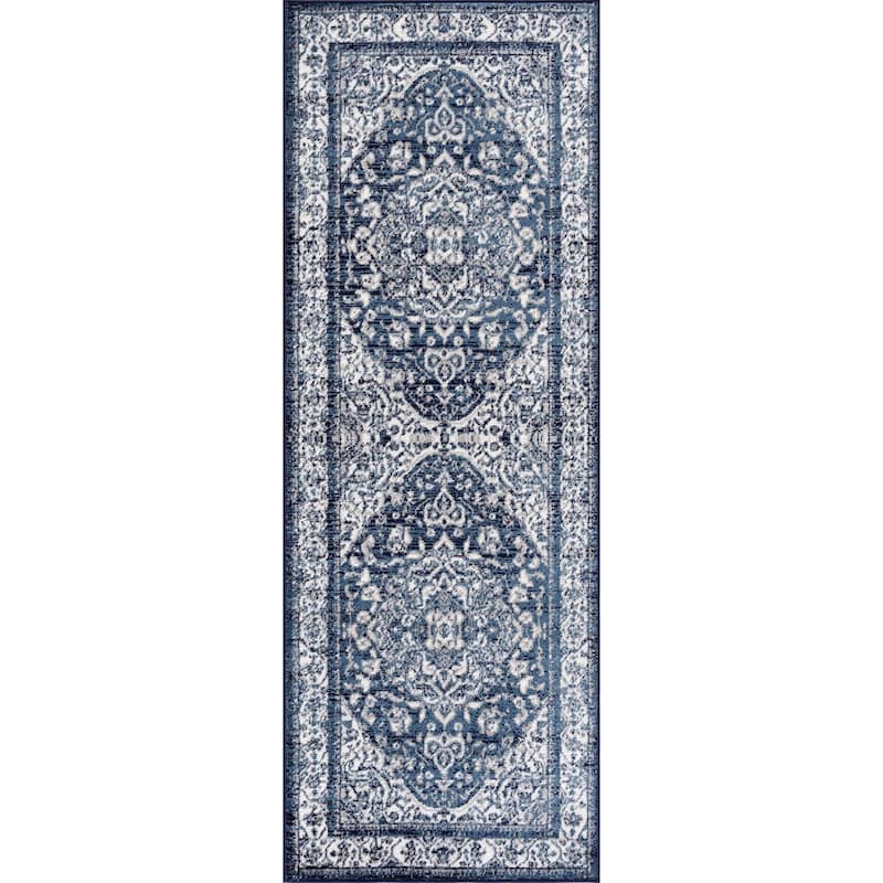 Monaco Traditional Oriental Medallion Distressed Area Rug.