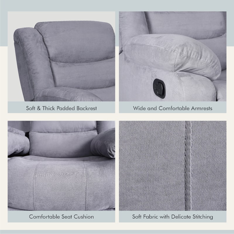 93" Width Polyester/Suede 5-Piece Manual Reclining Sectional Sofa