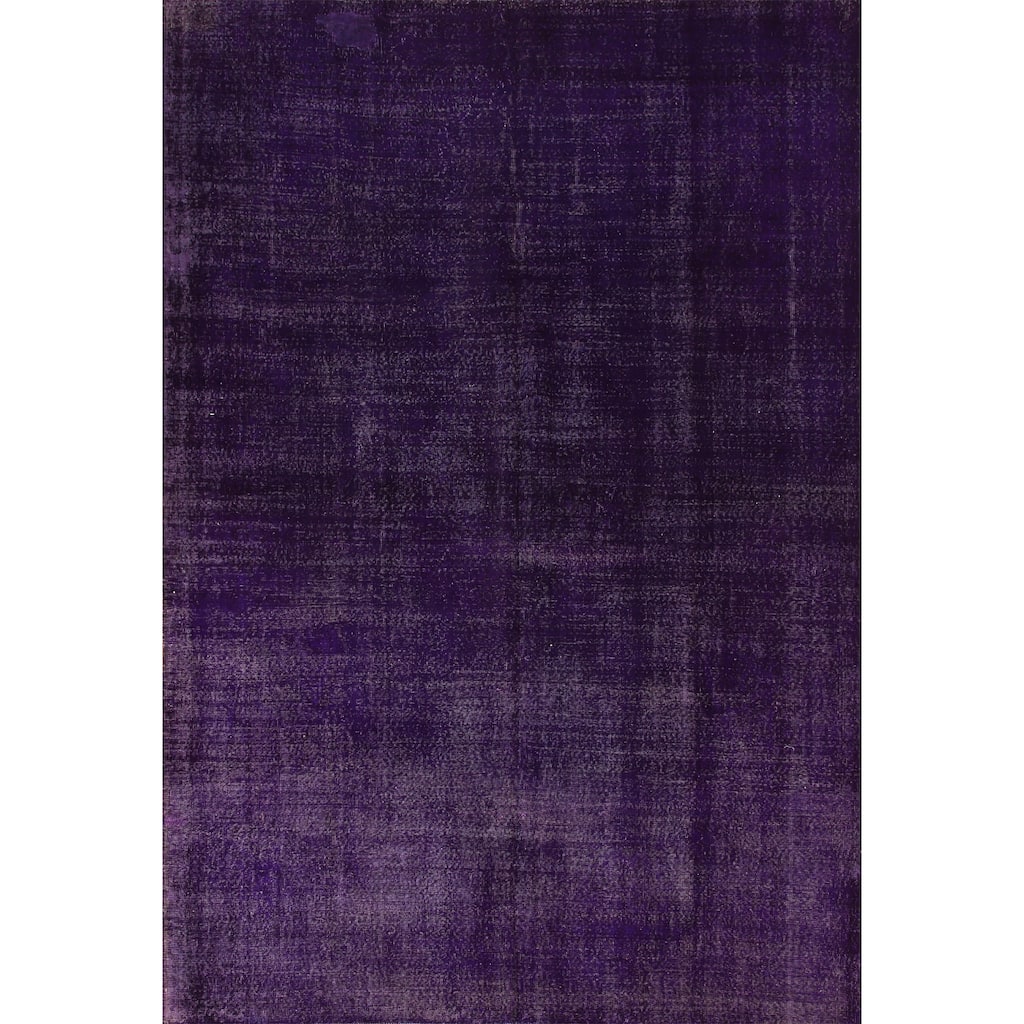 Purple Anatolian Turkish Vintage Area Rug Handmade Wool Carpet - 8'0" x 11'5"