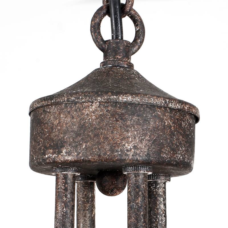 8-Light W23.6" x H82.67" Vintage Rustic Wagon Wheel Chandelier for Living Room