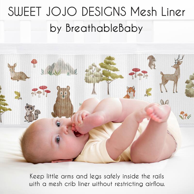 Sweet Jojo Designs + BreathableBaby Breathable Mesh Crib Liner Woodland