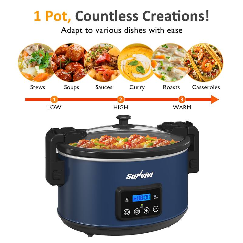 8.5 Quart Programmable Slow Cooker with Locking Lid
