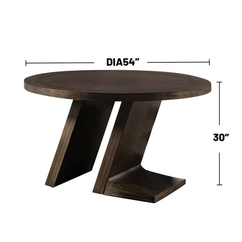 5 Piece Dining Set with Round Tabletop in Espresso