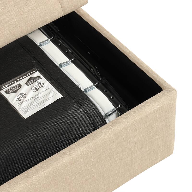 Roomfitters 49.6" Folding Ottoman Sleeper Sofa with Memory Foam Mattress and Tufted Design