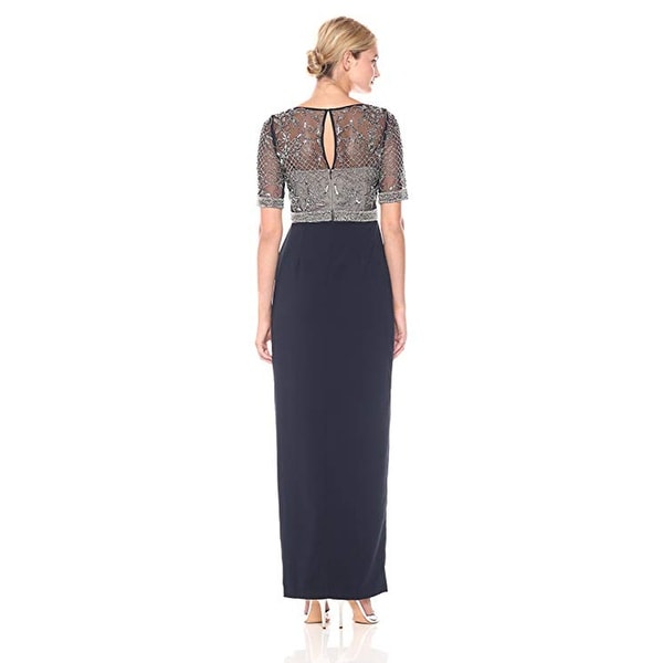 adrianna papell cascade ruffle evening dress