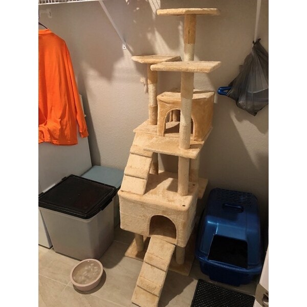 Homessity 63 inch Lightweight 2 Condo Cat Tree Bed Bath Beyond
