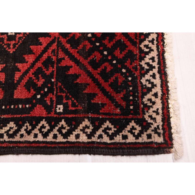 ECARPETGALLERY Hand-knotted Baluch Black Wool Rug - 3'11 x 7'1