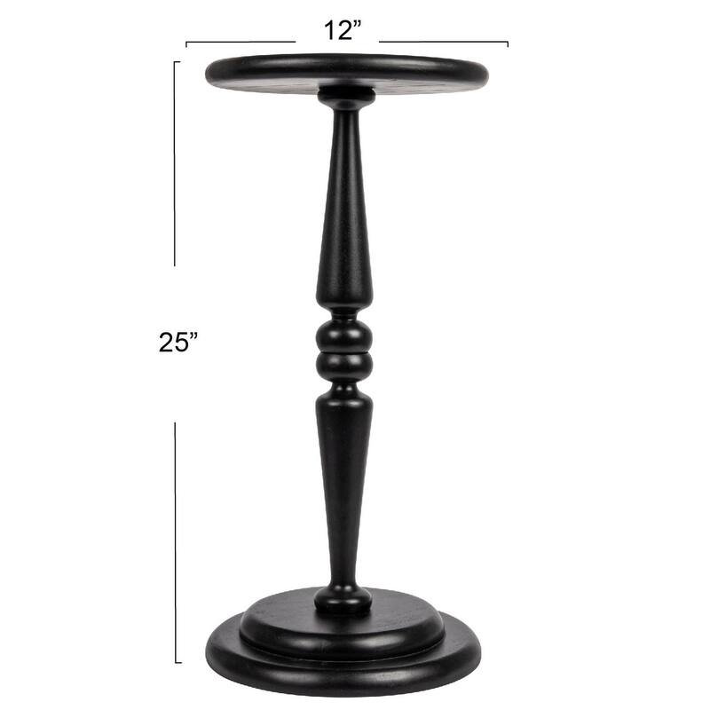 Bishop Pedestal Cocktail Side Table - 12.0"L x 12.0"W x 25.0"H