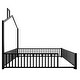 preview thumbnail 6 of 14, Black Metal House Platform Bed with Guardrail and Chimney