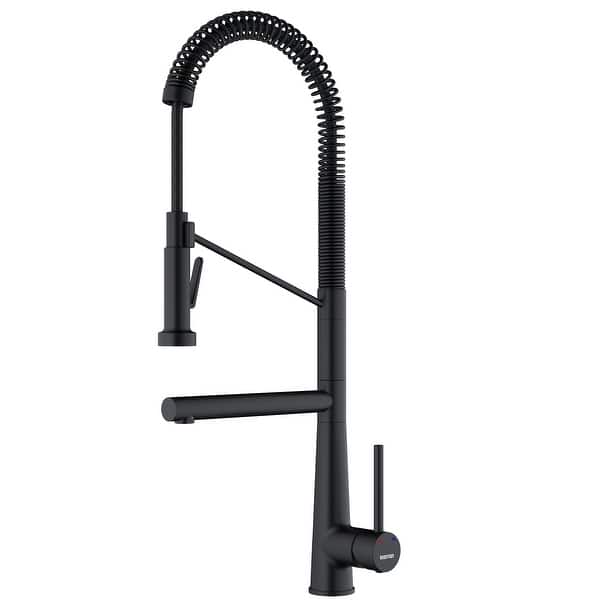 slide 2 of 20, Karran Tumba Single-Handle Pull-Down Sprayer Kitchen Faucet Matte Black