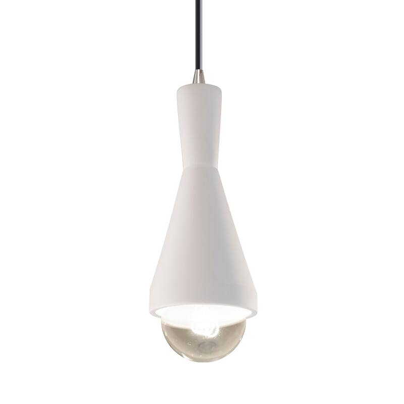Justice Design Group Erlen 1-Light Pendant - Black Cord/Bisque/Brushed Nickel
