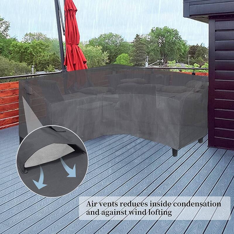 L-Shaped Sectional Sofa Cover Waterproof Outdoor Sectional Cover