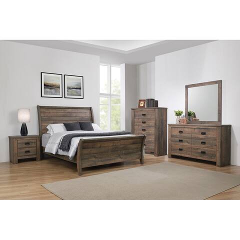Branson Weathered Oak 3-piece Bedroom Set with Dresser and Mirror