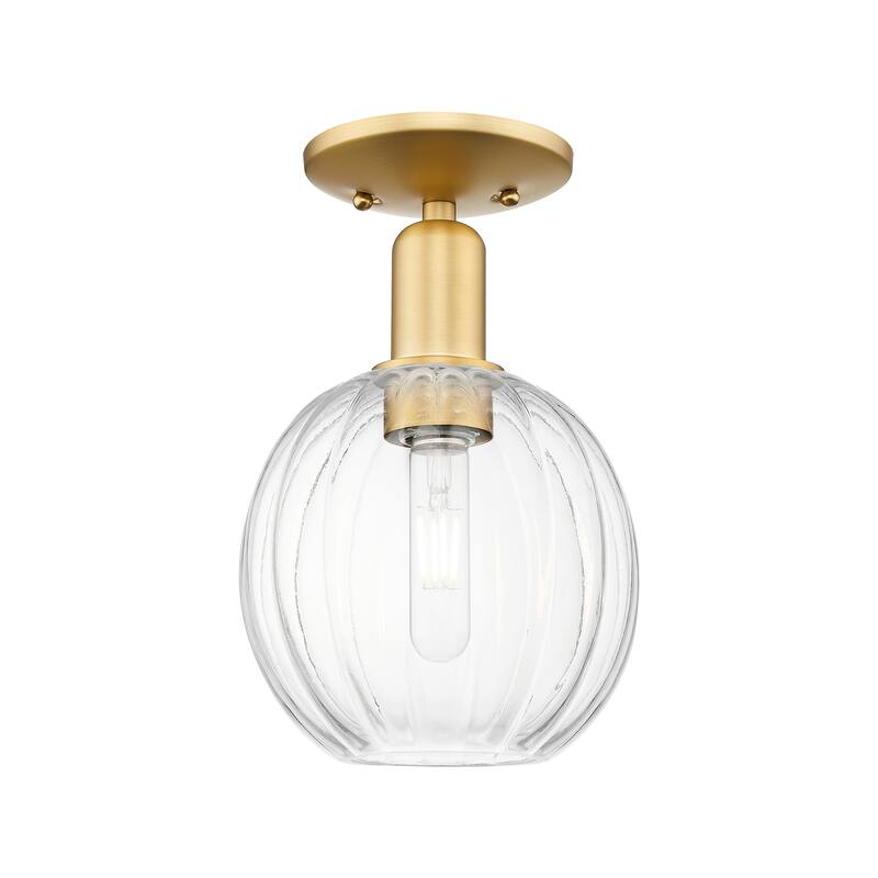 Innovations Lighting Downtown Urban - Preston - 1 Light 7" Globe Shade Semi-Flush Mount Light