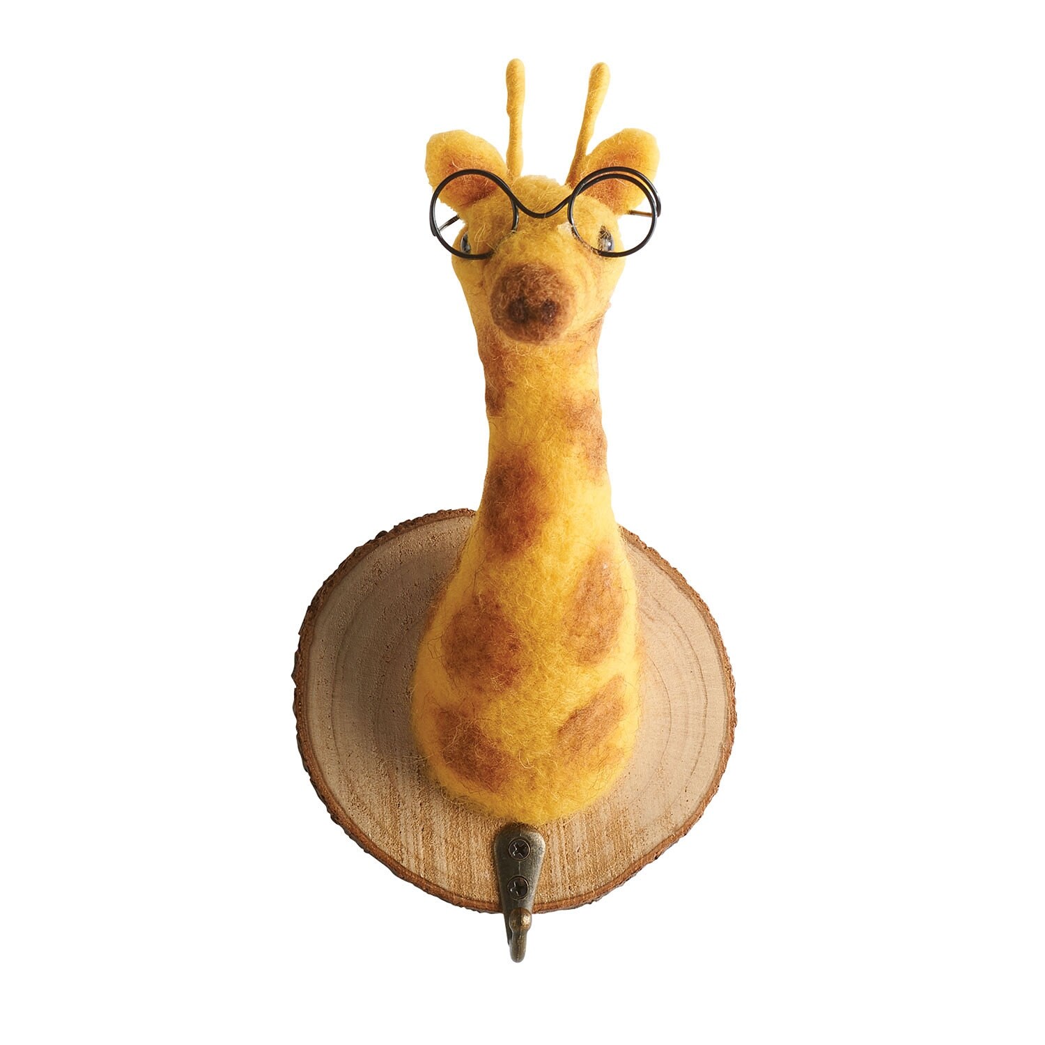 Shop Black Friday Deals On Felted Animal Head Wall Hook Funny Giraffe Head In Glasses Key Rack Hat Hook 7 In X 4 5 In X 5 In Overstock 19891247