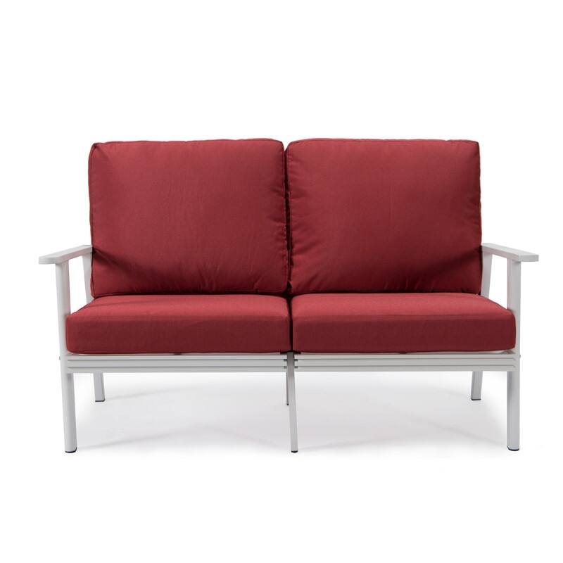 Walbrooke Polyester Upholstered Aluminum Frame Outdoor Loveseat with Powder-Coated Finish and Removable Cushion Covers - 56.69