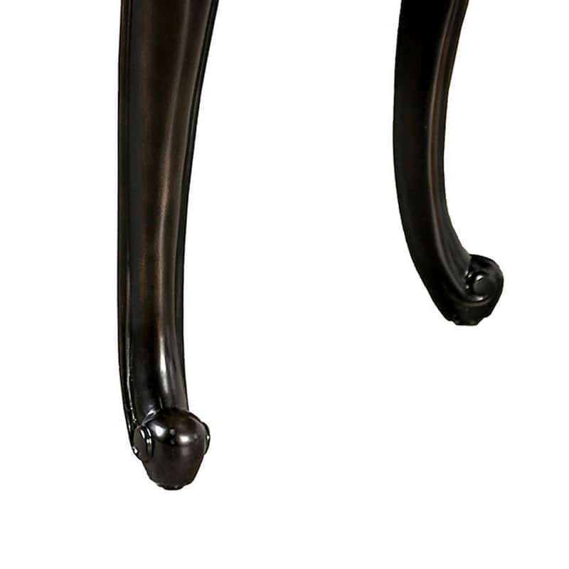 Roche Side End Table, 29 Inch, Classic Cabriole Legs, Dark Brown Solid Wood