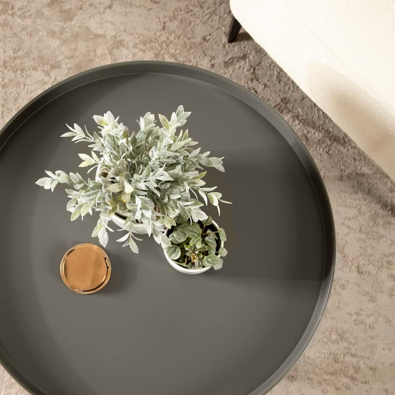 Kate and Laurel Celia Round Metal Coffee Table - 28.25x28.25x19