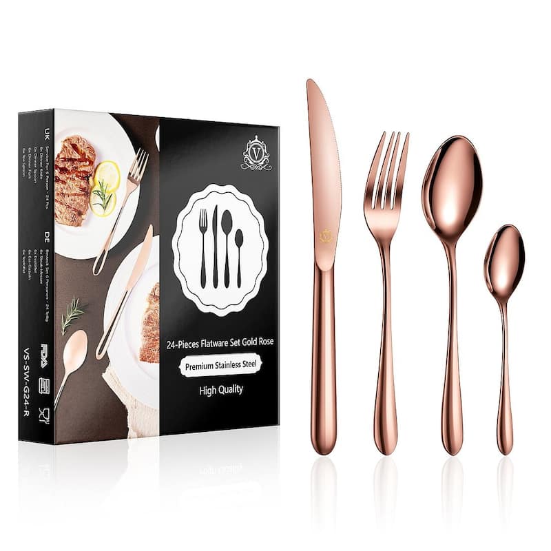 vancasso 18/10 Stainless Steel Silverware Set, Flatware Service for 6 or 12