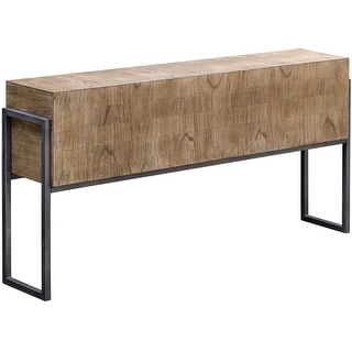 Uttermost Nevis 12" Long Iron and Mahogany Wood Console - Sofa Table
