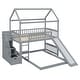 preview thumbnail 8 of 18, Playhouse Design Twin over Twin Bunk House Bed with 2 Drawers and Slide
