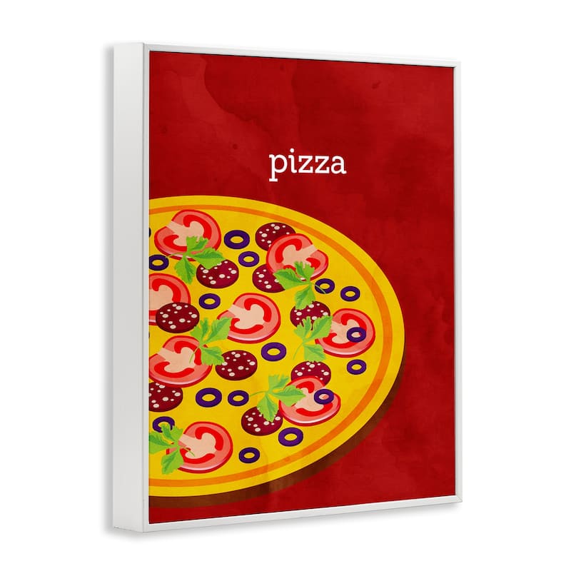 Stupell Tasty Savory Pizza Framed Giclee Art Design By Kim Allen