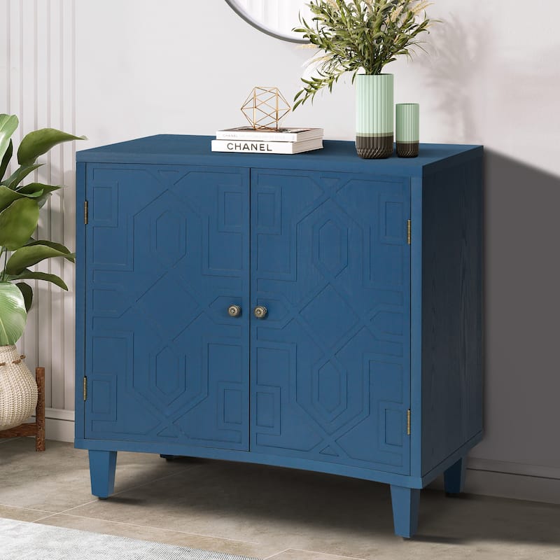 Christopher Knight Home - Rowan 2-Door Storage Accent Cabinet with Adjustable Shelves - NAVY BLUE
