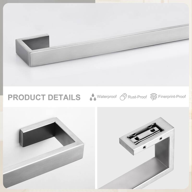 WOWOW Modern Style 4-Piece Bathroom Hardware Set with Installation Accessories