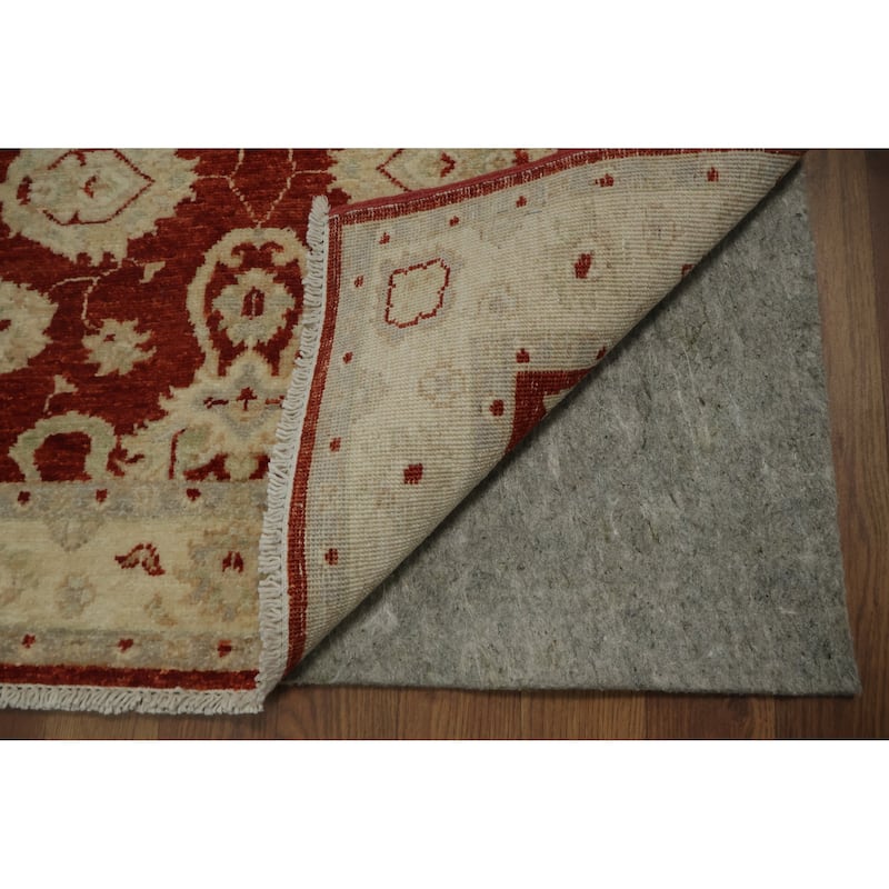 Hand Knotted Oriental 100% Wool Carpet Traditional Floral Red Peshawar Runner Rug - 9' 9'' X 2' 9''