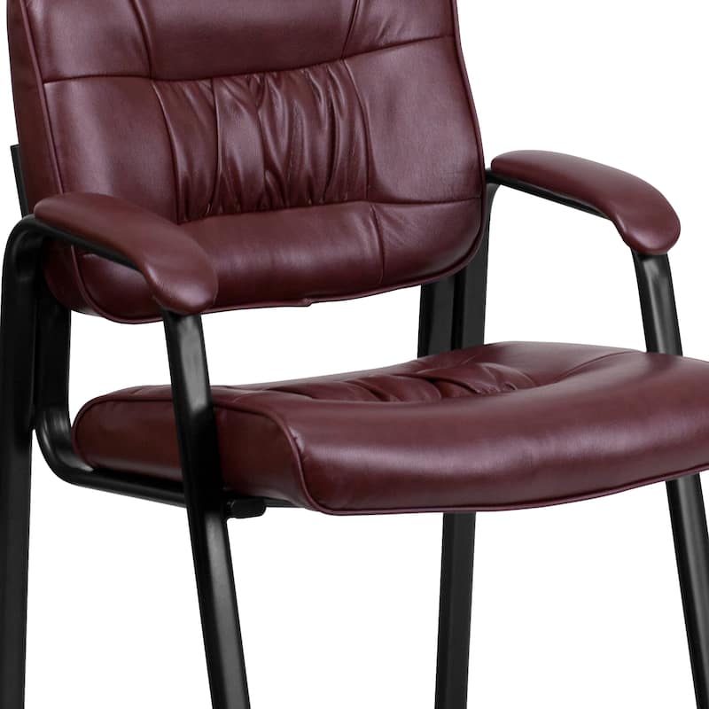 Upholstered Tufted Executive Reception Chair with Padded Arms - 23.25"W x 26"D x 36"H