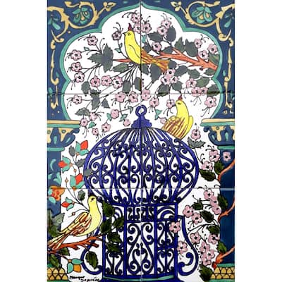 12x18 Family Doves Backsplash 6pc Mosaic Decorative Tile Wall Mural